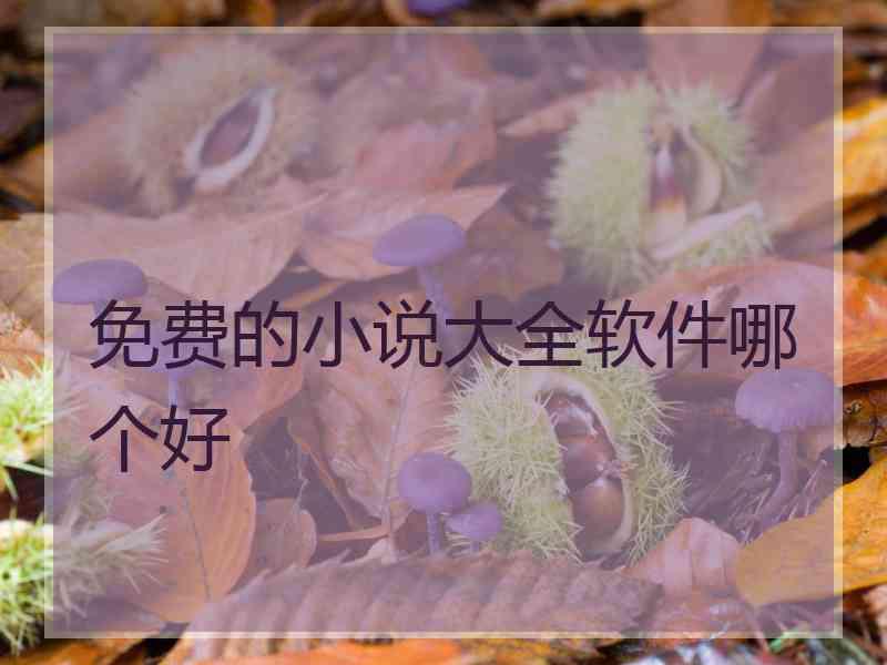 免费的小说大全软件哪个好