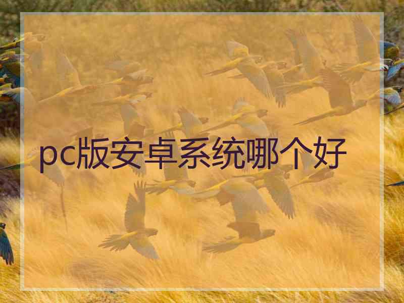 pc版安卓系统哪个好