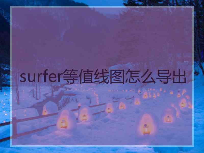 surfer等值线图怎么导出