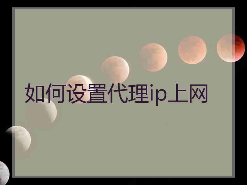 如何设置代理ip上网