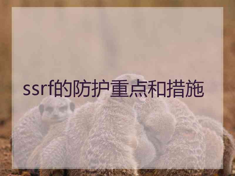 ssrf的防护重点和措施