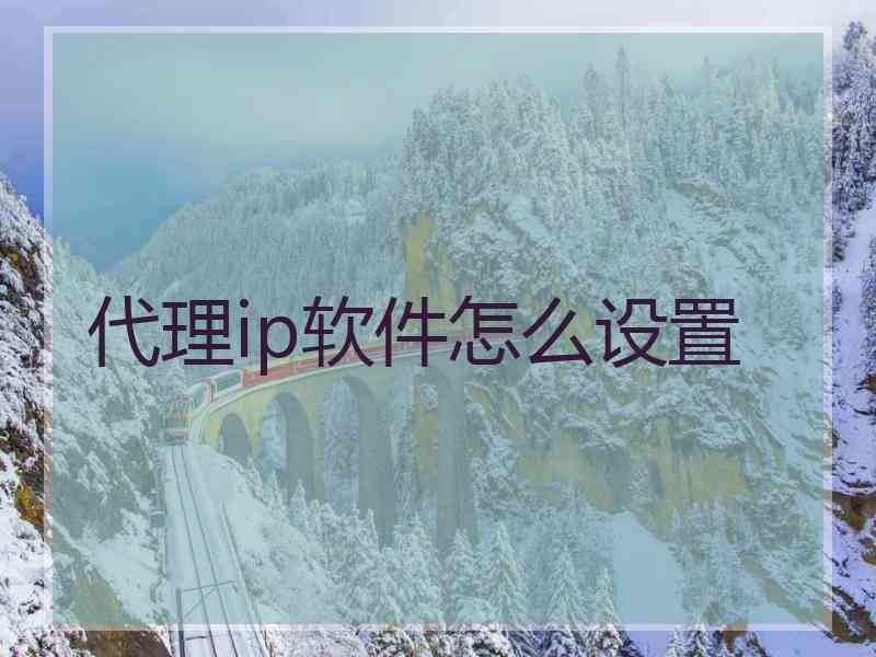 代理ip软件怎么设置