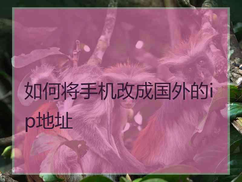 如何将手机改成国外的ip地址