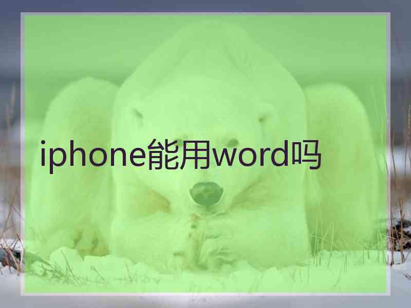 iphone能用word吗