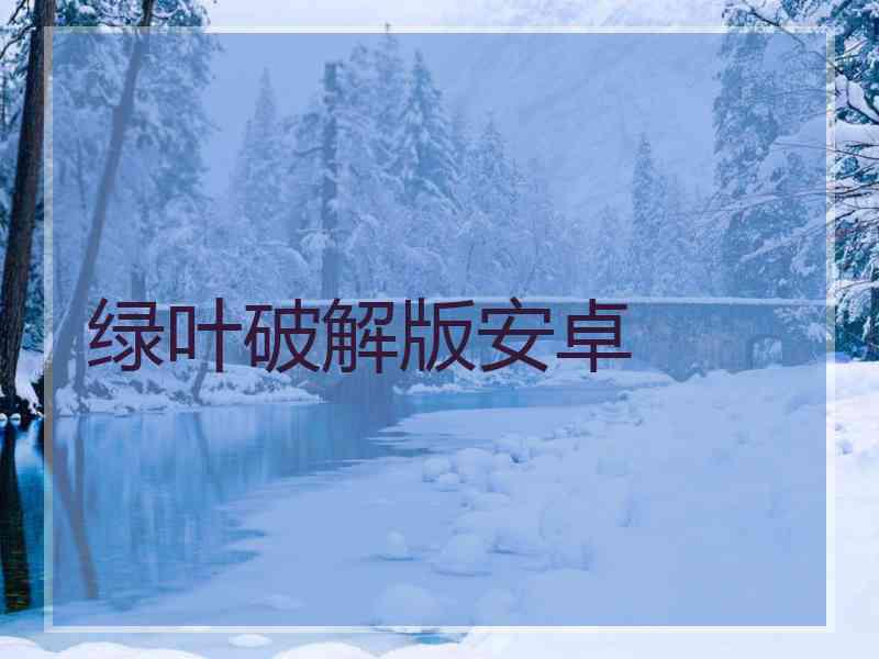 绿叶破解版安卓