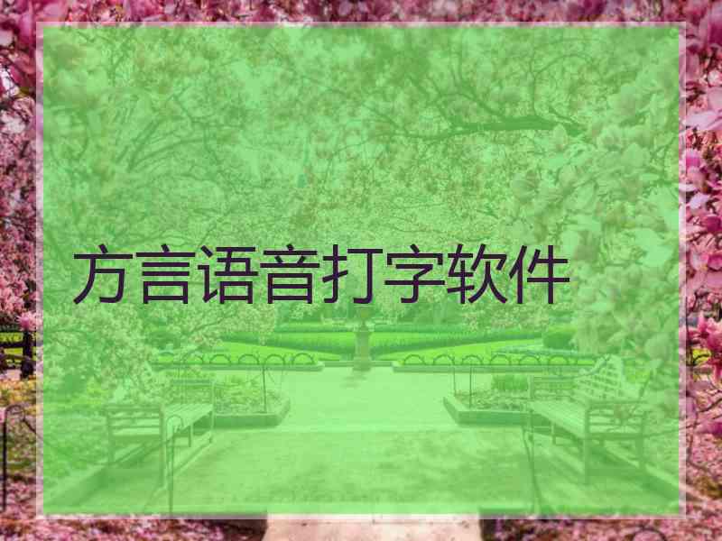 方言语音打字软件