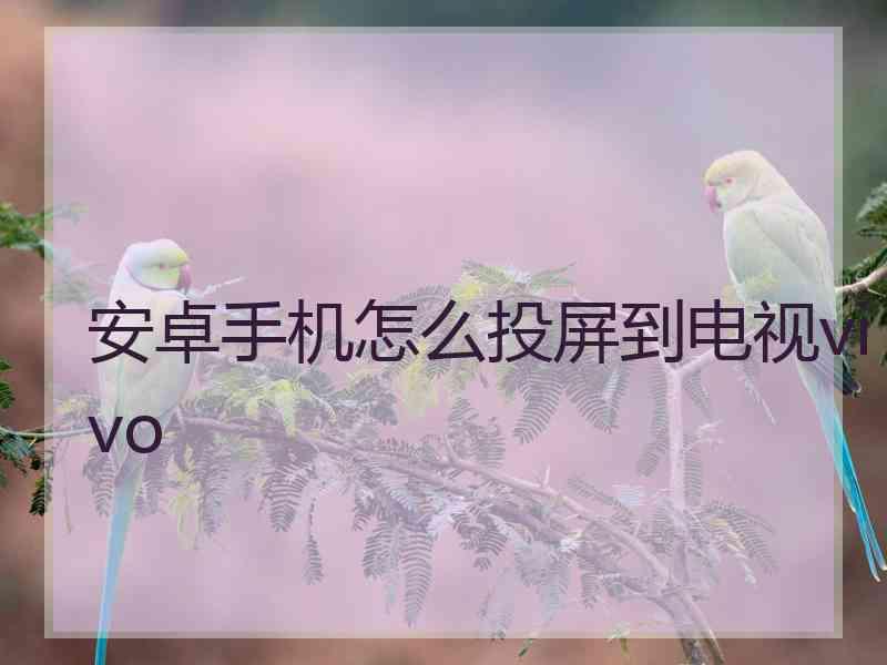 安卓手机怎么投屏到电视vivo