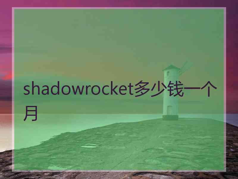 shadowrocket多少钱一个月