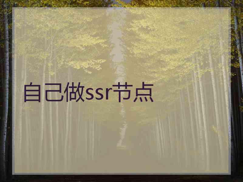 自己做ssr节点