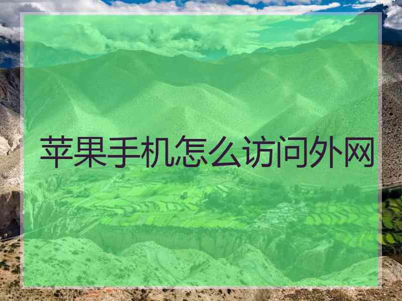 苹果手机怎么访问外网