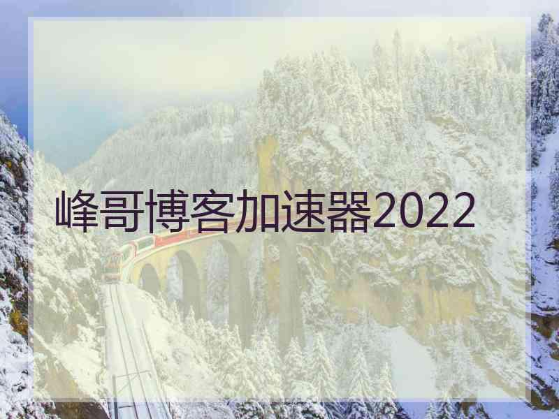 峰哥博客加速器2022