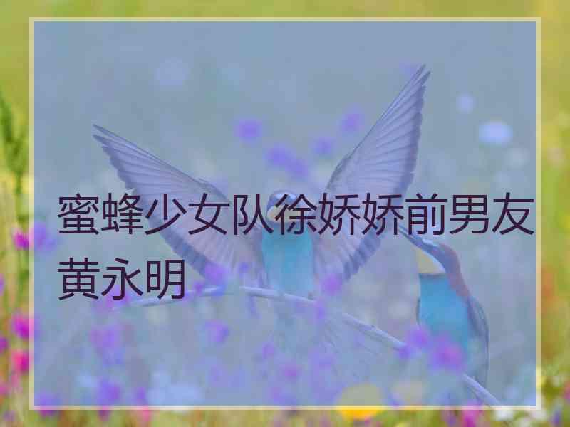 蜜蜂少女队徐娇娇前男友黄永明