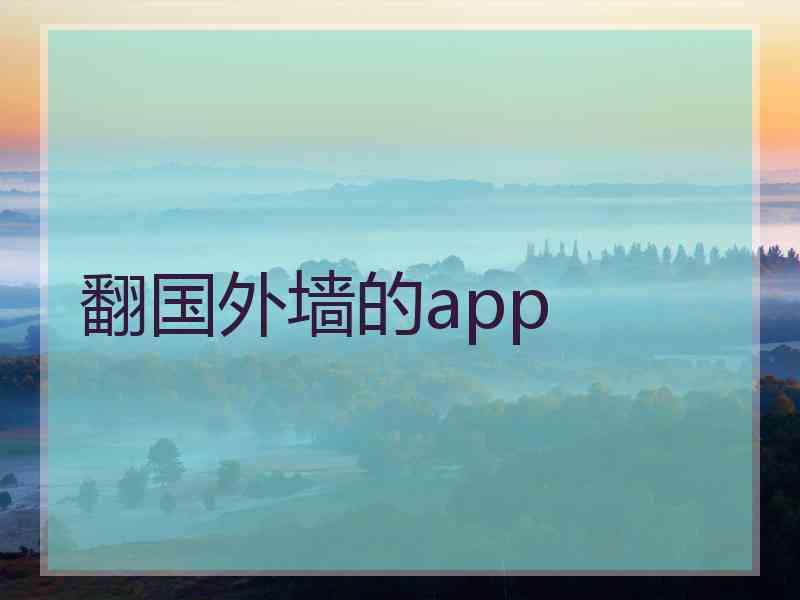 翻国外墙的app