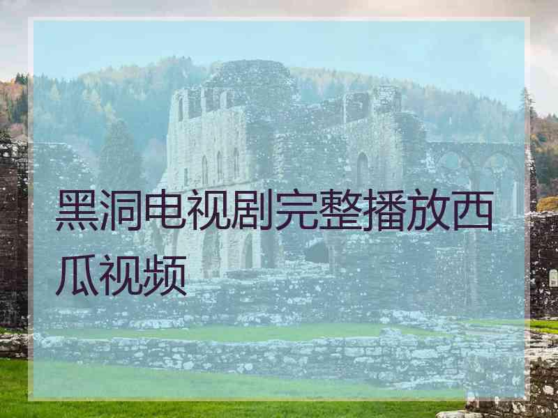 黑洞电视剧完整播放西瓜视频