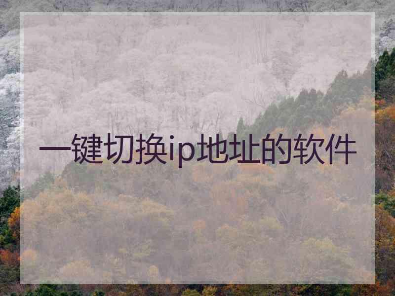 一键切换ip地址的软件