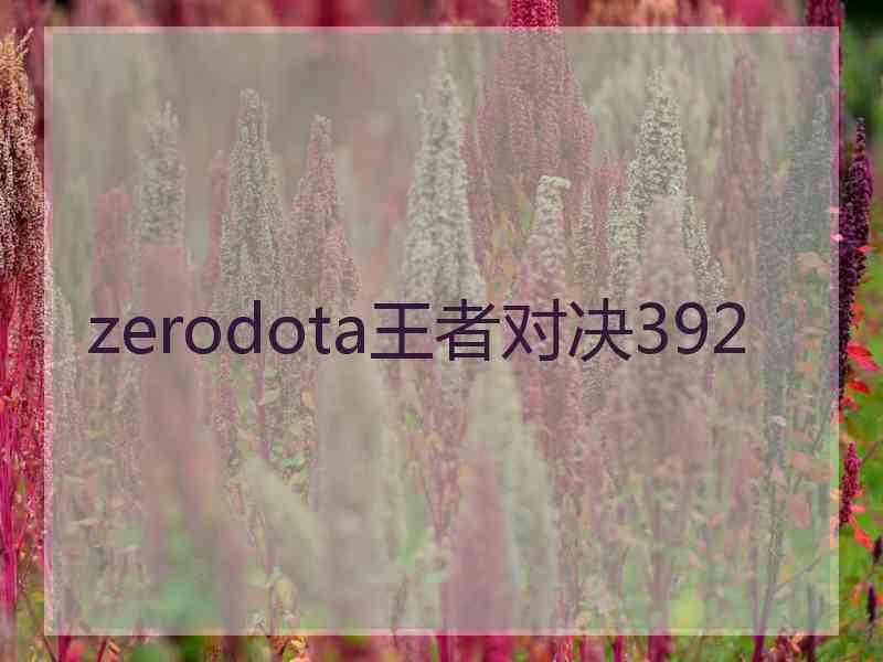 zerodota王者对决392