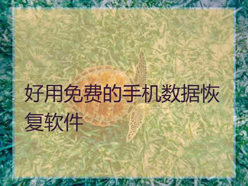 好用免费的手机数据恢复软件