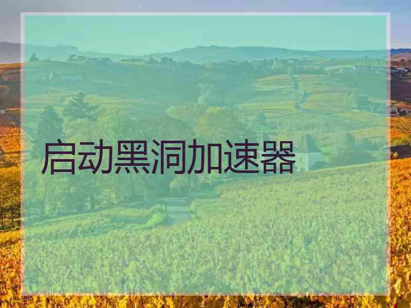 启动黑洞加速器