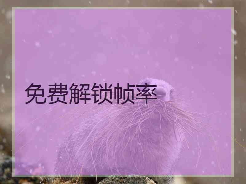 免费解锁帧率