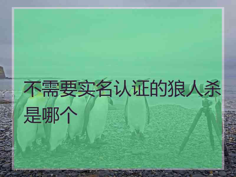 不需要实名认证的狼人杀是哪个