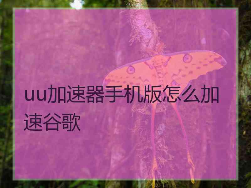 uu加速器手机版怎么加速谷歌
