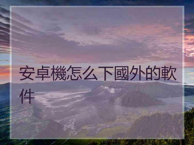 安卓機怎么下國外的軟件