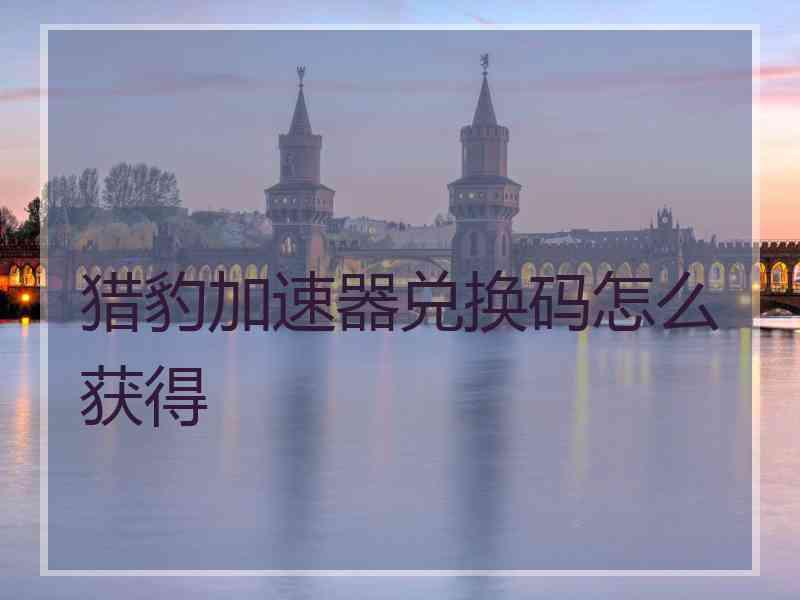 猎豹加速器兑换码怎么获得