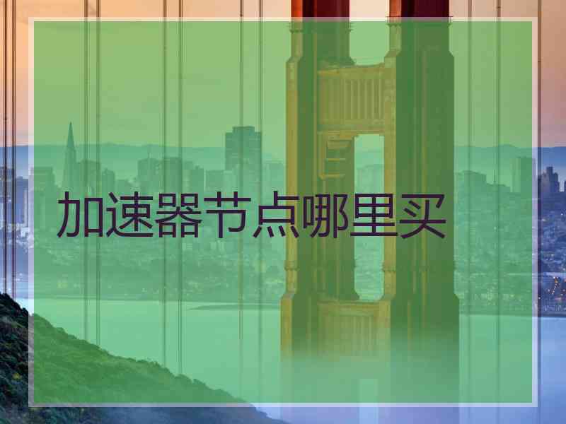 加速器节点哪里买