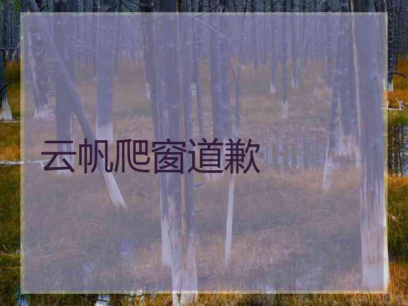 云帆爬窗道歉