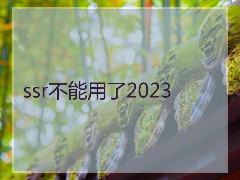 ssr不能用了2023