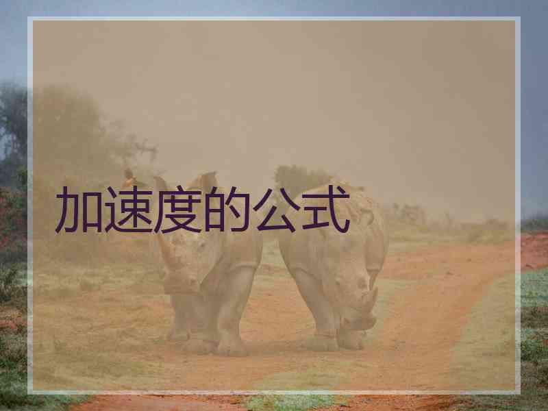 加速度的公式