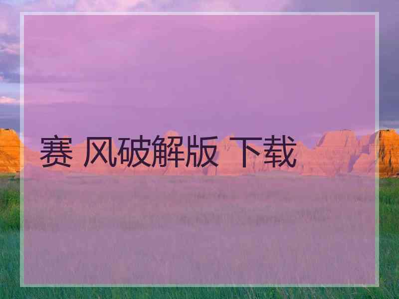赛 风破解版 下载